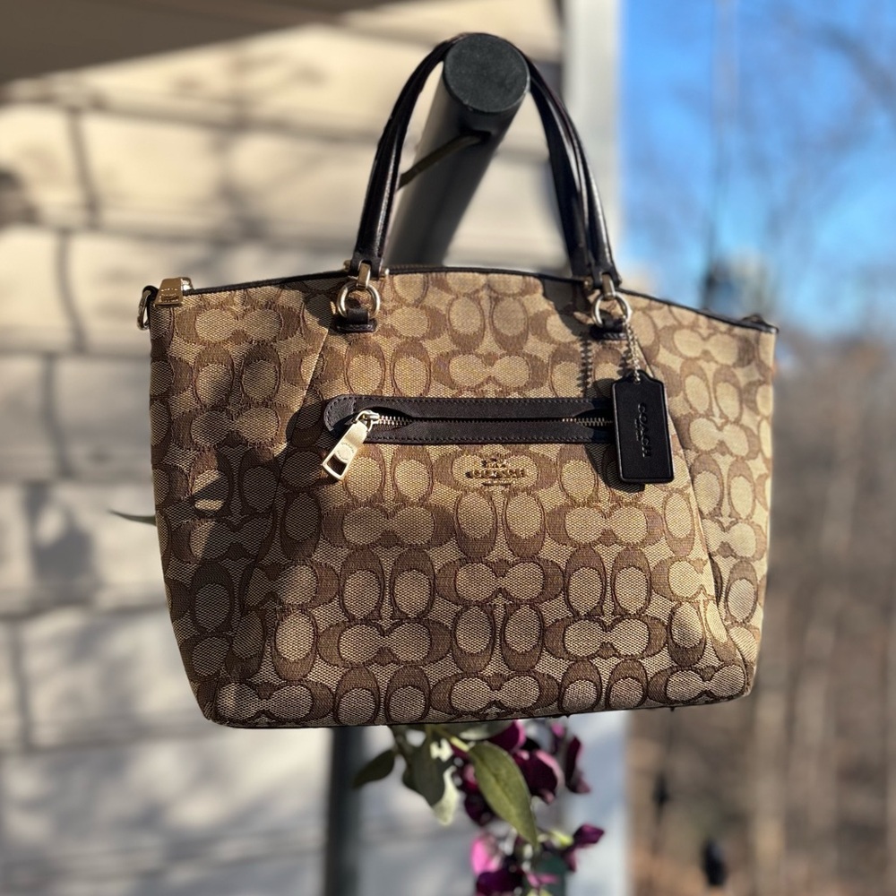 Coach Prairie Satchel in Signature Jacquard | 58875 | Brown Hangtag | GUC - Picture 11 of 11